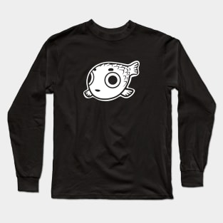 Stylized minimalist design of a cute Puffer fish. Long Sleeve T-Shirt